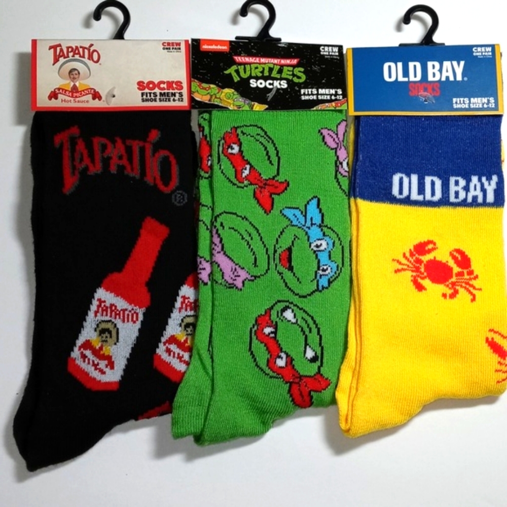 Novelty Bundle Mens Crew Socks (3) Pairs